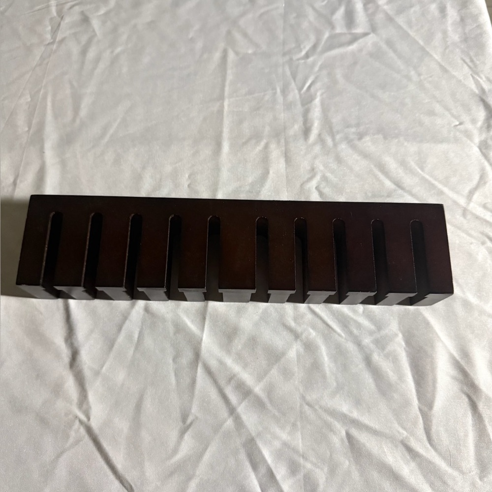 Beechwood Belt Hanger for Closet - Dark Wood Finish Organizer (10.75" x 2.5" x 1